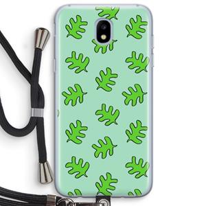 CaseCompany Groene blaadjes: Samsung Galaxy J5 (2017) Transparant Hoesje met koord