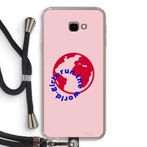 CaseCompany Run The World: Samsung Galaxy J4 Plus Transparant Hoesje met koord