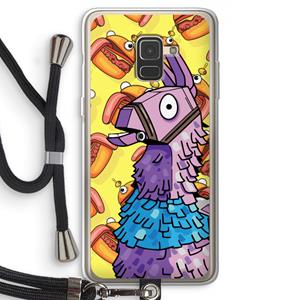 CaseCompany Loot Burger: Samsung Galaxy A8 (2018) Transparant Hoesje met koord