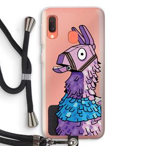 CaseCompany Lama: Samsung Galaxy A20e Transparant Hoesje met koord