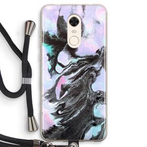 CaseCompany Pastel zwart: Xiaomi Redmi 5 Transparant Hoesje met koord