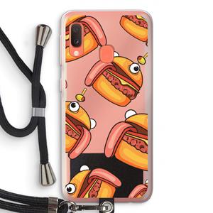 CaseCompany Hamburger: Samsung Galaxy A20e Transparant Hoesje met koord