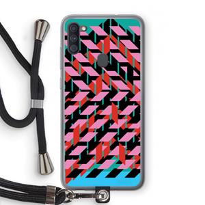 CaseCompany Skew Blush 2: Samsung Galaxy A11 Transparant Hoesje met koord