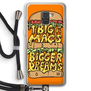 CaseCompany Big Macs Bigger Dreams: Samsung Galaxy A8 (2018) Transparant Hoesje met koord