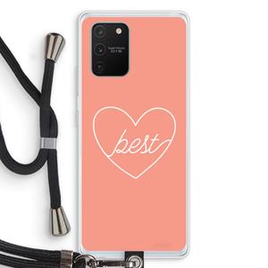 CaseCompany Best heart: Samsung Galaxy S10 Lite Transparant Hoesje met koord