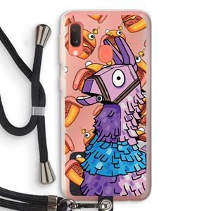 CaseCompany Loot Burger: Samsung Galaxy A20e Transparant Hoesje met koord