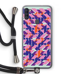 CaseCompany Skew Blush 3: Samsung Galaxy A11 Transparant Hoesje met koord
