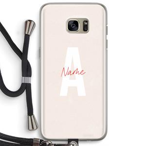 CaseCompany Strawberry Milkshake: Samsung Galaxy S7 Edge Transparant Hoesje met koord