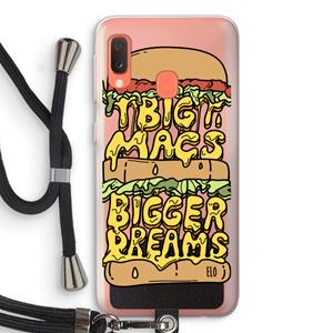 CaseCompany Big Macs Bigger Dreams: Samsung Galaxy A20e Transparant Hoesje met koord