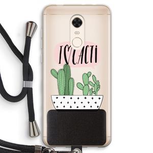 CaseCompany I love cacti: Xiaomi Redmi 5 Transparant Hoesje met koord