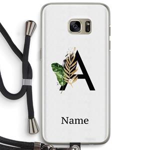 CaseCompany Charcoal Flora: Samsung Galaxy S7 Edge Transparant Hoesje met koord
