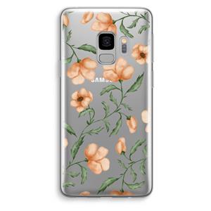 CaseCompany Peachy flowers: Samsung Galaxy S9 Transparant Hoesje