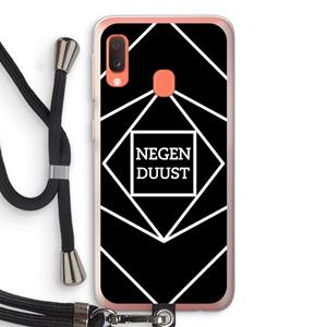 CaseCompany Negenduust geometrisch: Samsung Galaxy A20e Transparant Hoesje met koord