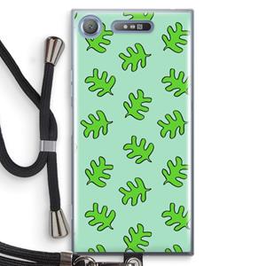 CaseCompany Groene blaadjes: Sony Xperia XZ1 Transparant Hoesje met koord