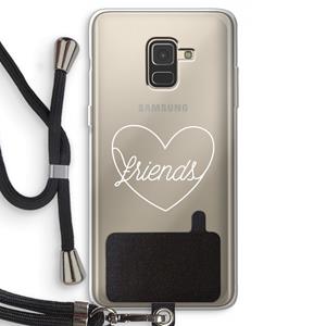 CaseCompany Friends heart pastel: Samsung Galaxy A8 (2018) Transparant Hoesje met koord