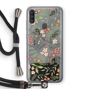CaseCompany Sweet little flowers: Samsung Galaxy A11 Transparant Hoesje met koord
