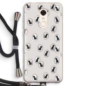 CaseCompany Miauw: Xiaomi Redmi 5 Transparant Hoesje met koord