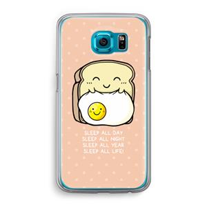 CaseCompany Sleep All Day: Samsung Galaxy S6 Transparant Hoesje