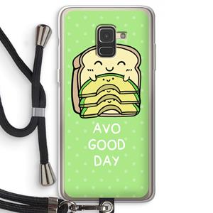 CaseCompany Avo Good Day: Samsung Galaxy A8 (2018) Transparant Hoesje met koord