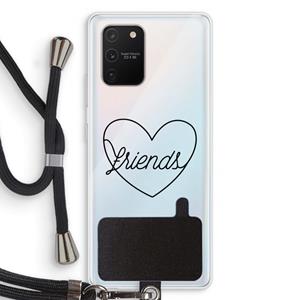 CaseCompany Friends heart black: Samsung Galaxy S10 Lite Transparant Hoesje met koord