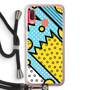 CaseCompany Pop Art #1: Samsung Galaxy A20e Transparant Hoesje met koord