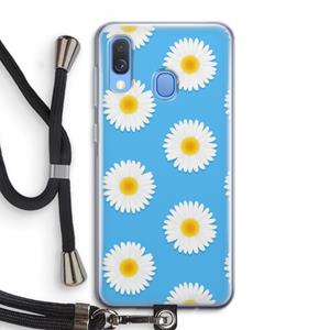 CaseCompany Margrietjes: Samsung Galaxy A40 Transparant Hoesje met koord