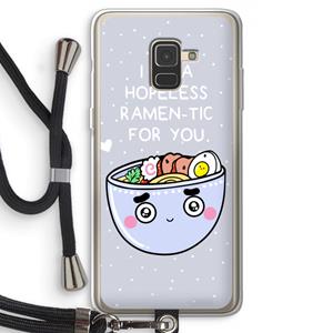 CaseCompany I'm A Hopeless Ramen-Tic For You: Samsung Galaxy A8 (2018) Transparant Hoesje met koord