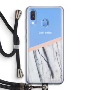 CaseCompany A touch of peach: Samsung Galaxy A40 Transparant Hoesje met koord