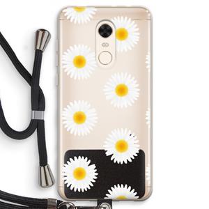 CaseCompany Margrietjes: Xiaomi Redmi 5 Transparant Hoesje met koord