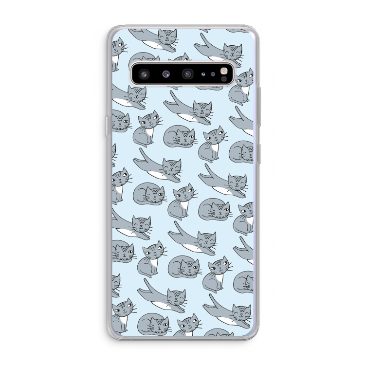 CaseCompany Poezen: Samsung Galaxy S10 5G Transparant Hoesje