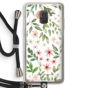 CaseCompany Botanical sweet flower heaven: Samsung Galaxy A8 (2018) Transparant Hoesje met koord
