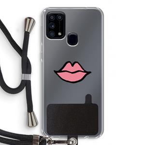 CaseCompany Kusje: Samsung Galaxy M31 Transparant Hoesje met koord