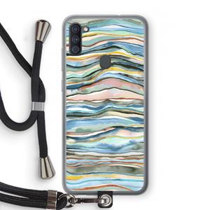 CaseCompany Watercolor Agate: Samsung Galaxy A11 Transparant Hoesje met koord