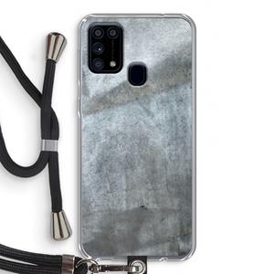 CaseCompany Grey Stone: Samsung Galaxy M31 Transparant Hoesje met koord