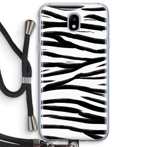CaseCompany Zebra pattern: Samsung Galaxy J5 (2017) Transparant Hoesje met koord