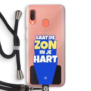 CaseCompany Laat de zon in je hart: Samsung Galaxy A20e Transparant Hoesje met koord