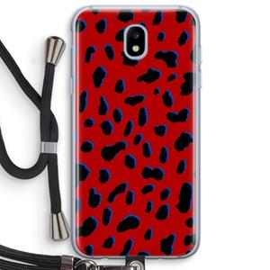 CaseCompany Red Leopard: Samsung Galaxy J5 (2017) Transparant Hoesje met koord