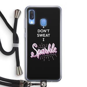 CaseCompany Sparkle quote: Samsung Galaxy A40 Transparant Hoesje met koord