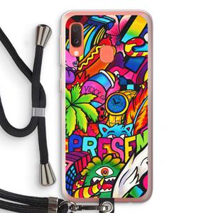 CaseCompany Represent: Samsung Galaxy A20e Transparant Hoesje met koord