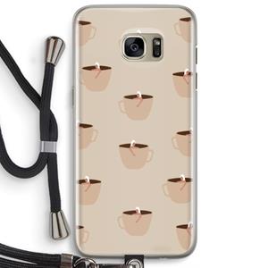 CaseCompany Morning coffee: Samsung Galaxy S7 Edge Transparant Hoesje met koord