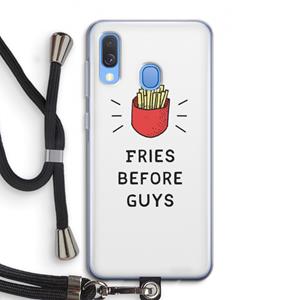 CaseCompany Fries before guys: Samsung Galaxy A40 Transparant Hoesje met koord