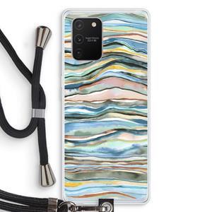 CaseCompany Watercolor Agate: Samsung Galaxy S10 Lite Transparant Hoesje met koord