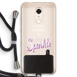 CaseCompany Sparkle quote: Xiaomi Redmi 5 Transparant Hoesje met koord