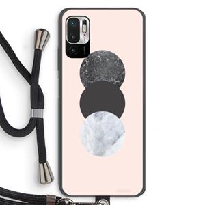 CaseCompany Marmeren cirkels: Xiaomi Redmi Note 10 5G Transparant Hoesje met koord
