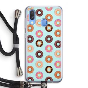 CaseCompany Donuts: Samsung Galaxy A40 Transparant Hoesje met koord