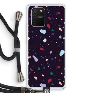 CaseCompany Dark Rounded Terrazzo: Samsung Galaxy S10 Lite Transparant Hoesje met koord