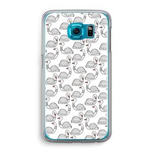 CaseCompany Zwanen: Samsung Galaxy S6 Transparant Hoesje