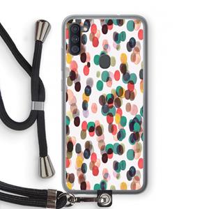 CaseCompany Tropical Dots: Samsung Galaxy A11 Transparant Hoesje met koord