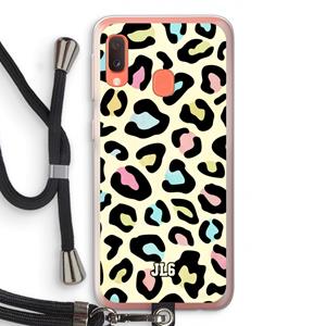 CaseCompany Leopard pattern: Samsung Galaxy A20e Transparant Hoesje met koord