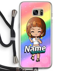 CaseCompany Chibi Maker vrouw: Samsung Galaxy S7 Edge Transparant Hoesje met koord